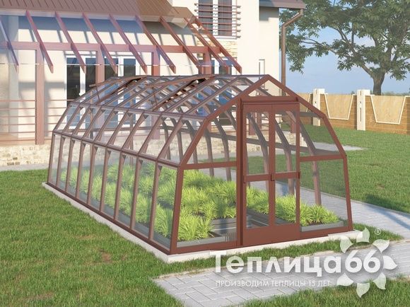 Теплица Рада Нева под стекло, 2,65х6 метров, коричневая