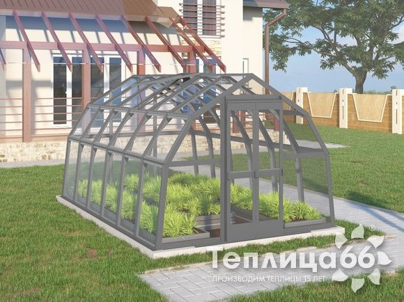 Теплица Рада Нева под стекло, 2,65х4 метра, графитовая