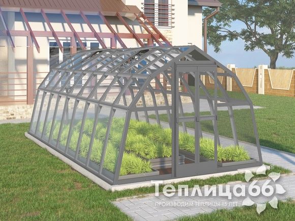 Теплица Рада Волга под стекло, 3х6 метров, графитовая