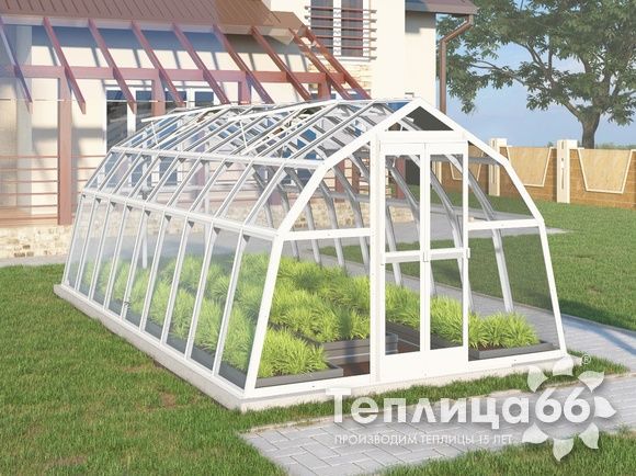 Теплица Рада Волга под стекло, 3х6 метров, белая