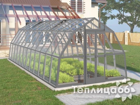 Теплица Рада Исеть под стекло 3х8 метров, графитовая