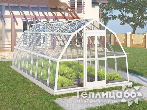 Теплица Рада Исеть под стекло 3х6 метра, белая