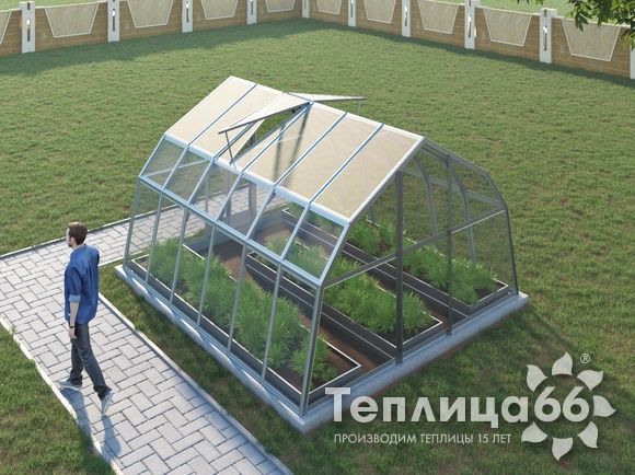 Теплица Рада Дунай под стекло, 3,5х4 метра