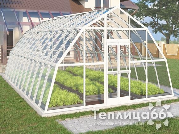 Теплица Рада Нил под стекло, 4,5х8 метров, белая