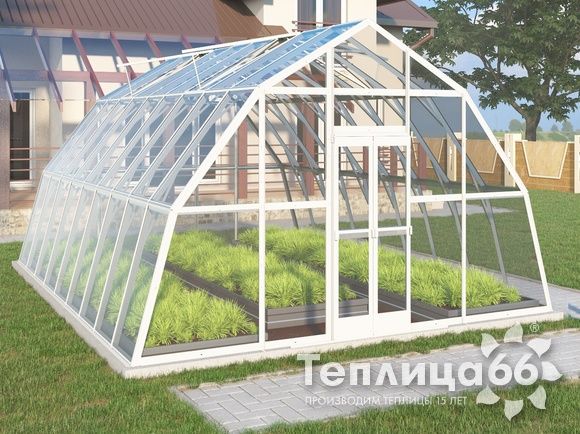 Теплица Рада Нил под стекло, 4,5х6 метров, белая