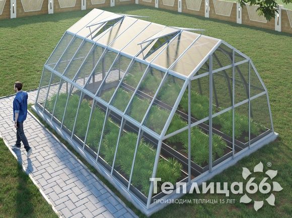 Теплица Рада Нил под стекло, 4,5х6 метров, белая