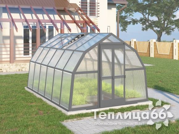 Теплица Рада Ладога из поликарбоната, 2.65х4 метра, графитовая