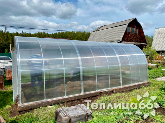 Теплица Рада Астра Люкс, оцинкованный профиль 20х40, покрытие из поликарбоната, шириной 3 метра (шаг 1 м)
