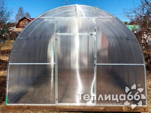 Теплица Рада Астра Люкс, оцинкованный профиль 20х40, покрытие из поликарбоната, шириной 3 метра (шаг 0,65 м)